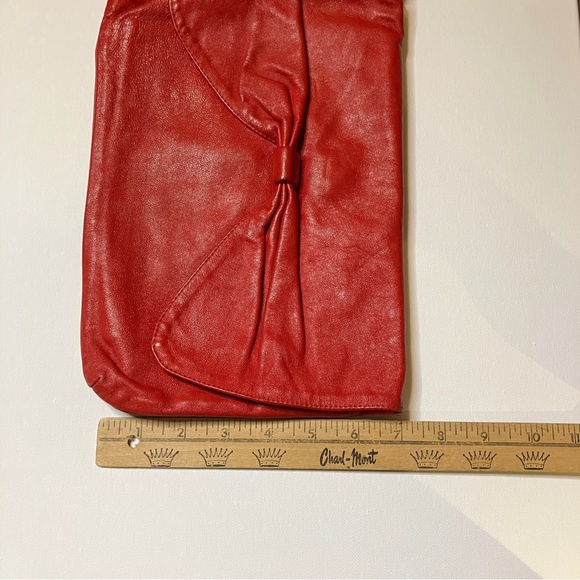 Vintage 80s 90s Red Leather Clutch - Picture 14 of 14